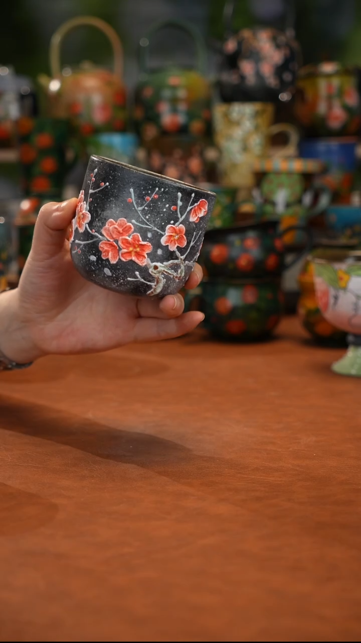 紫砂油画釉下彩手绘