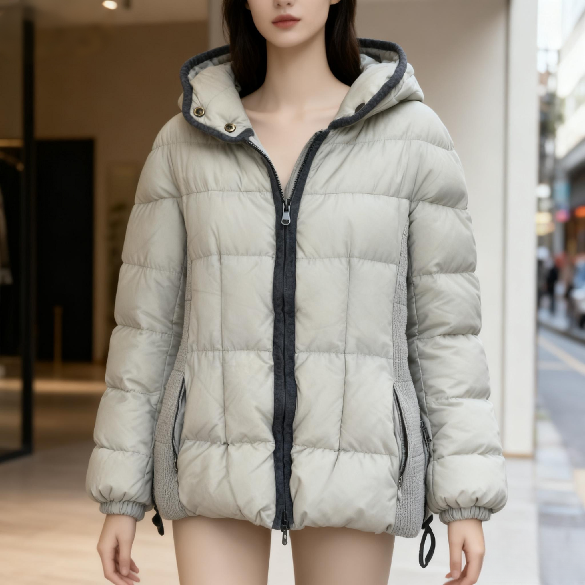 95新 MONCLER  Moncler 米黄色 羽绒服 98新 1码 A5276