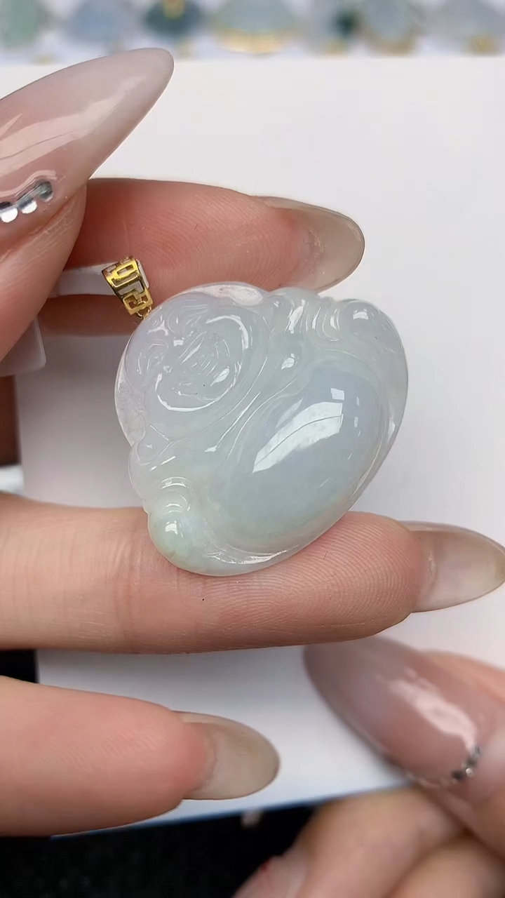 【闪购商品】翡翠颈饰18K金镶嵌天然翡翠A货