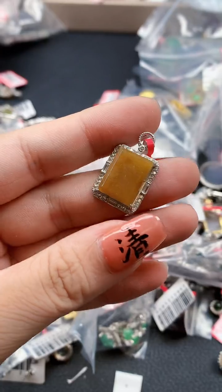 银S925镶嵌戒指翡翠天然A货缅甸翡翠