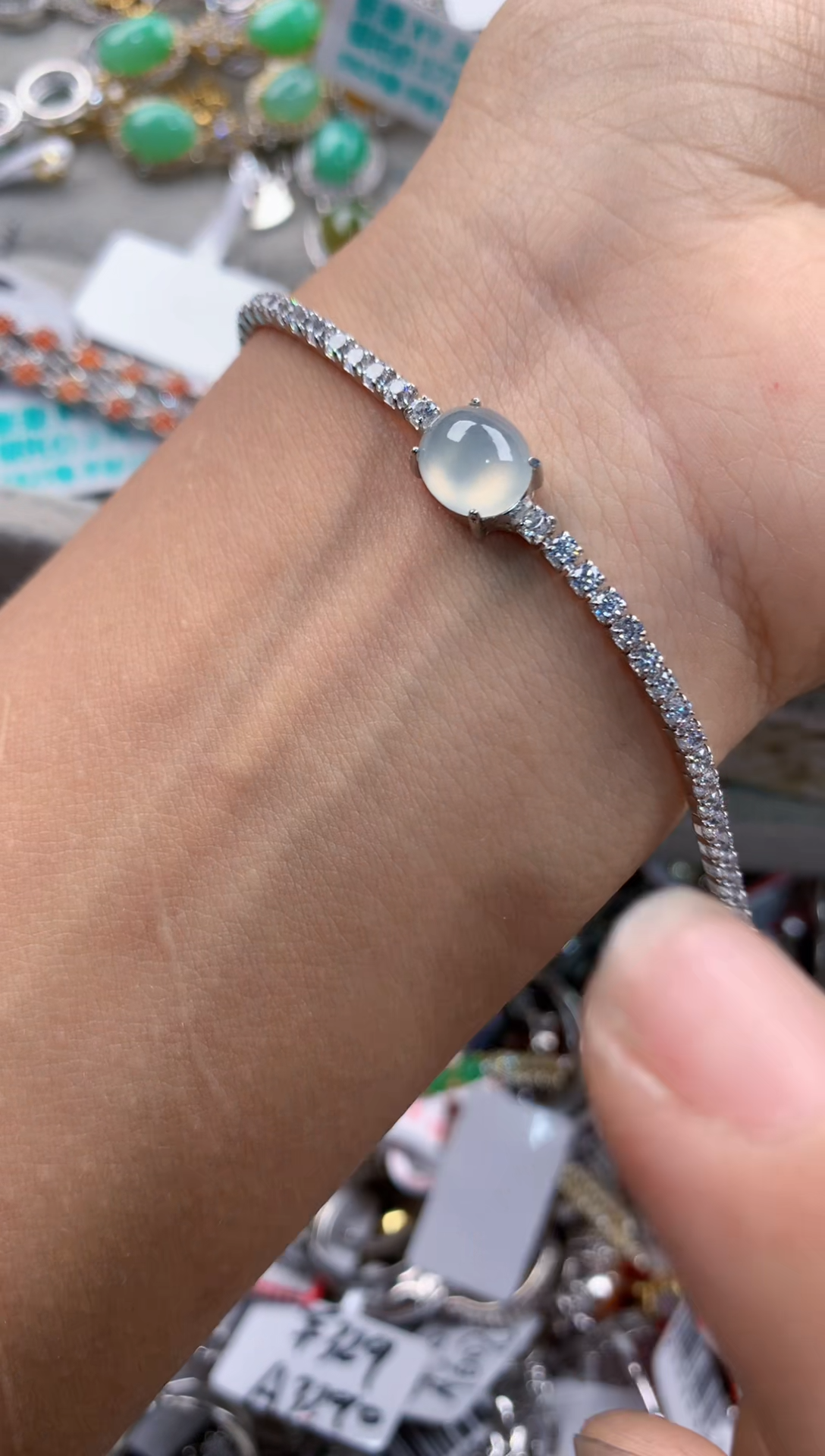 银S925镶嵌戒指翡翠555                5