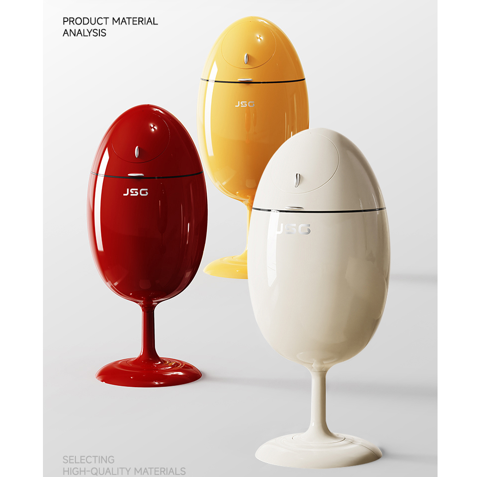 北杉恐龙蛋垃圾桶高档轻奢厨房客厅落地摆件带盖收纳桶设计感