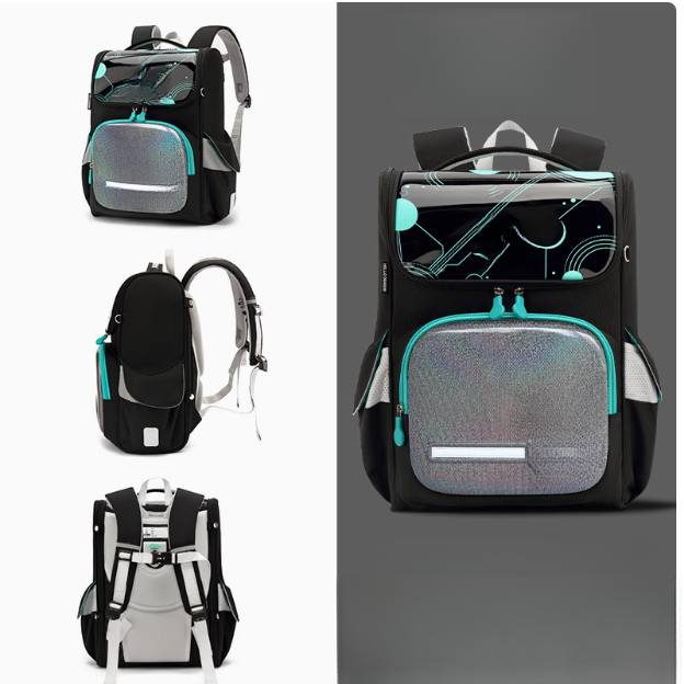 25-185 超轻护脊减压小学生书包男防水弹性减负太空双肩包139-9