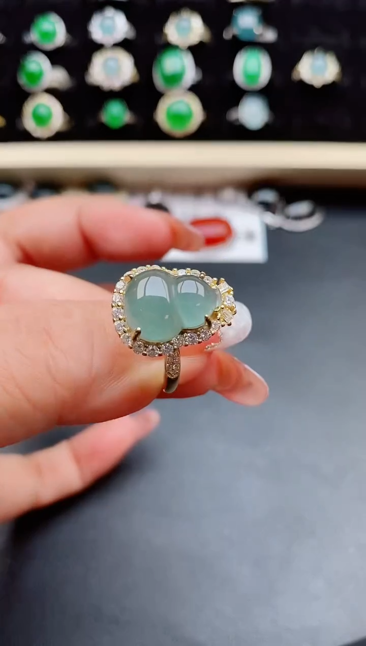 【闪购商品】翡翠戒指银S925镶嵌5080500