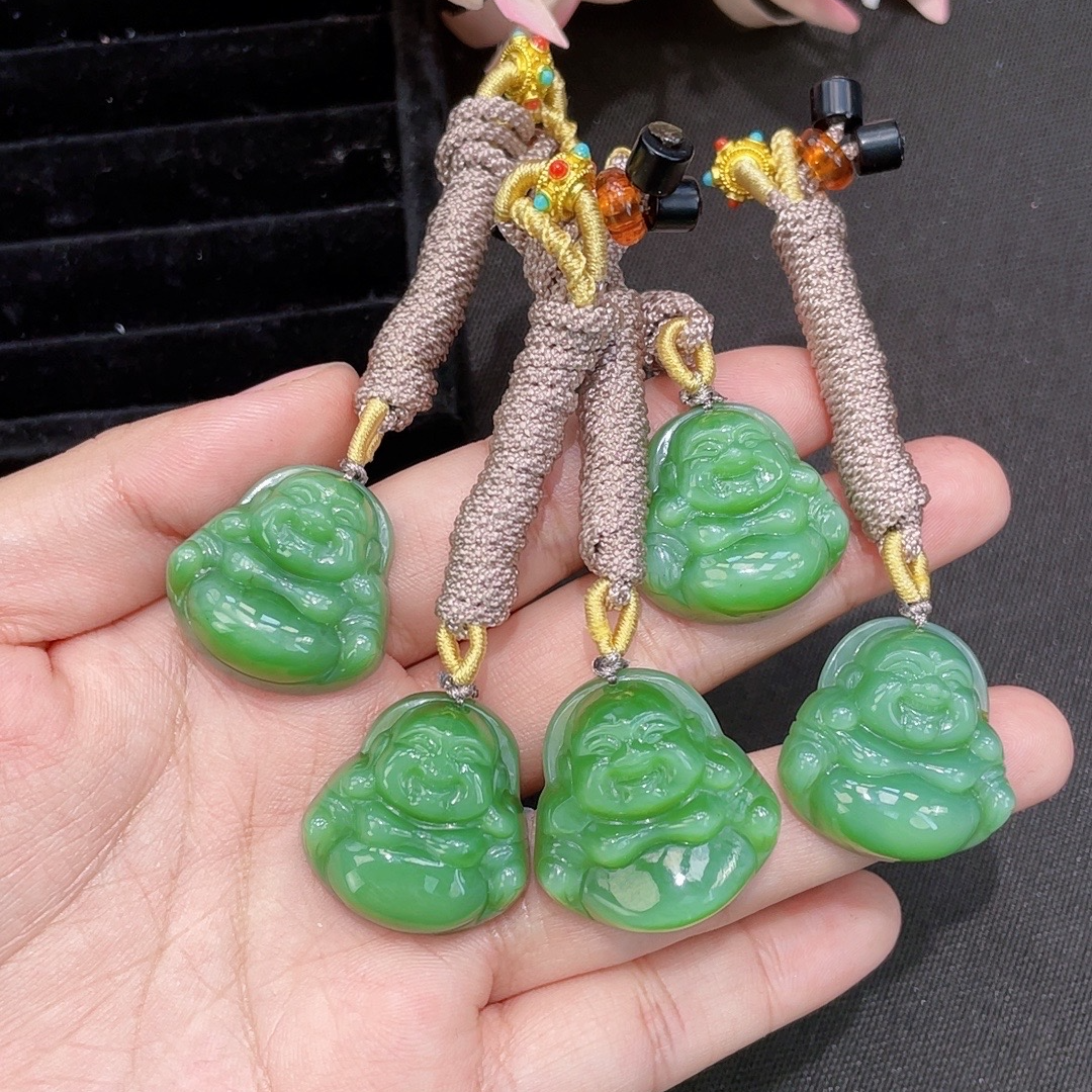 【年中大促】 天然和田玉碧玉佛公套链吊坠丨多样性发一F427 