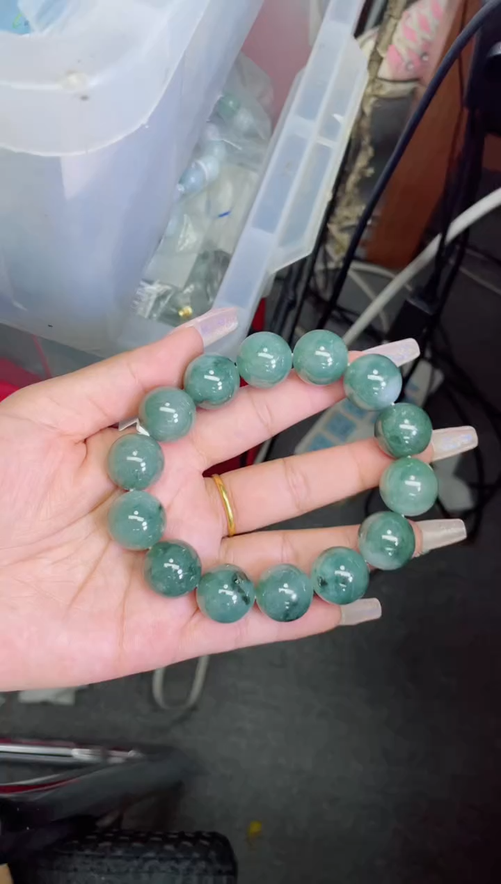 未镶嵌定制翡翠珠串16.3