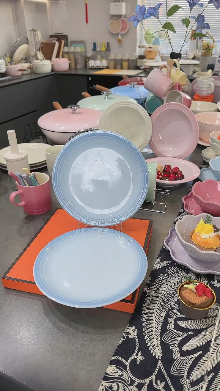 【闪购商品】瓷【2个装】尼罗蓝浅盘23cm-9英寸