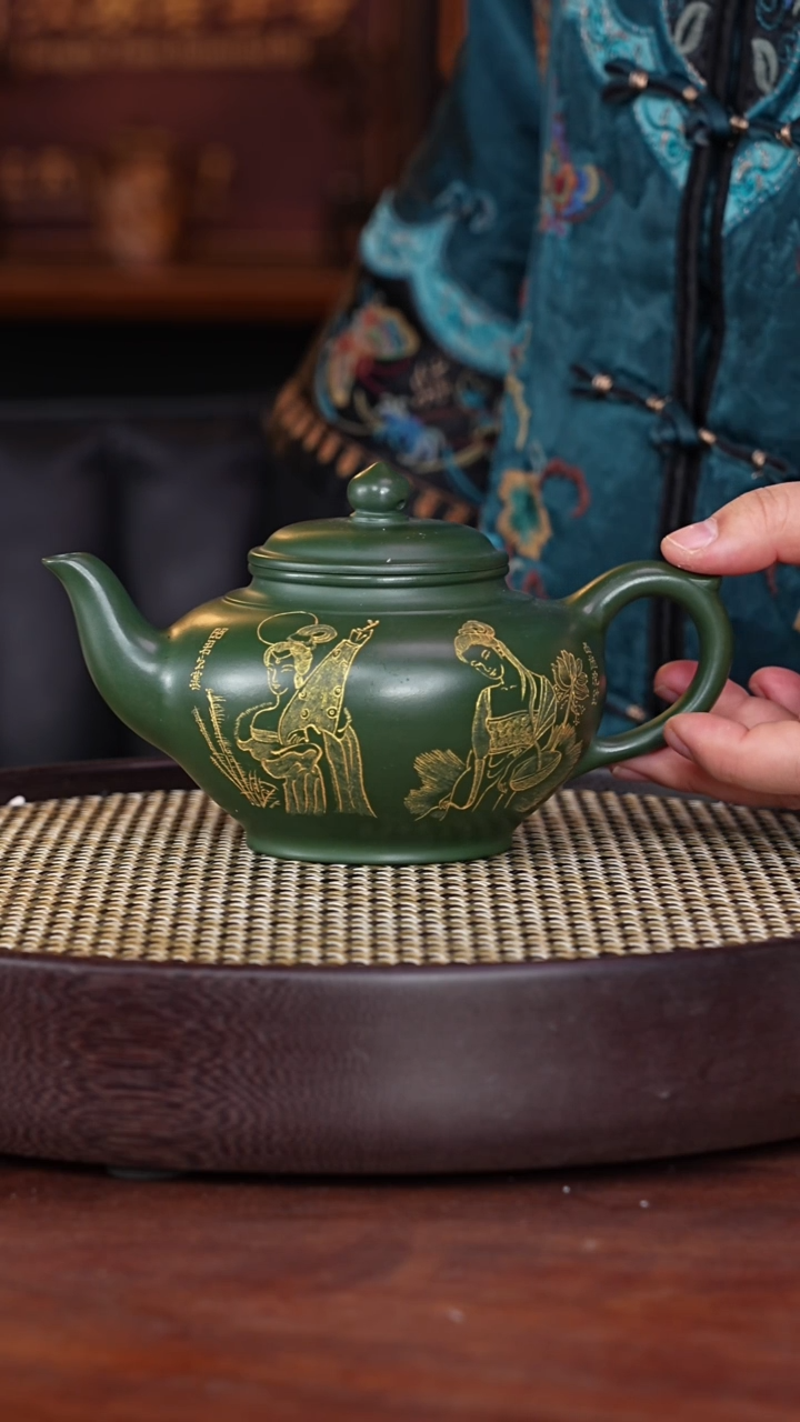 【闪购商品】紫砂茶壶潘春芳15-63 可心绿泥笑樱