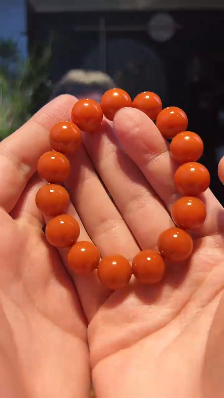 【闪购商品】南红玛瑙手串未镶嵌14+精圆