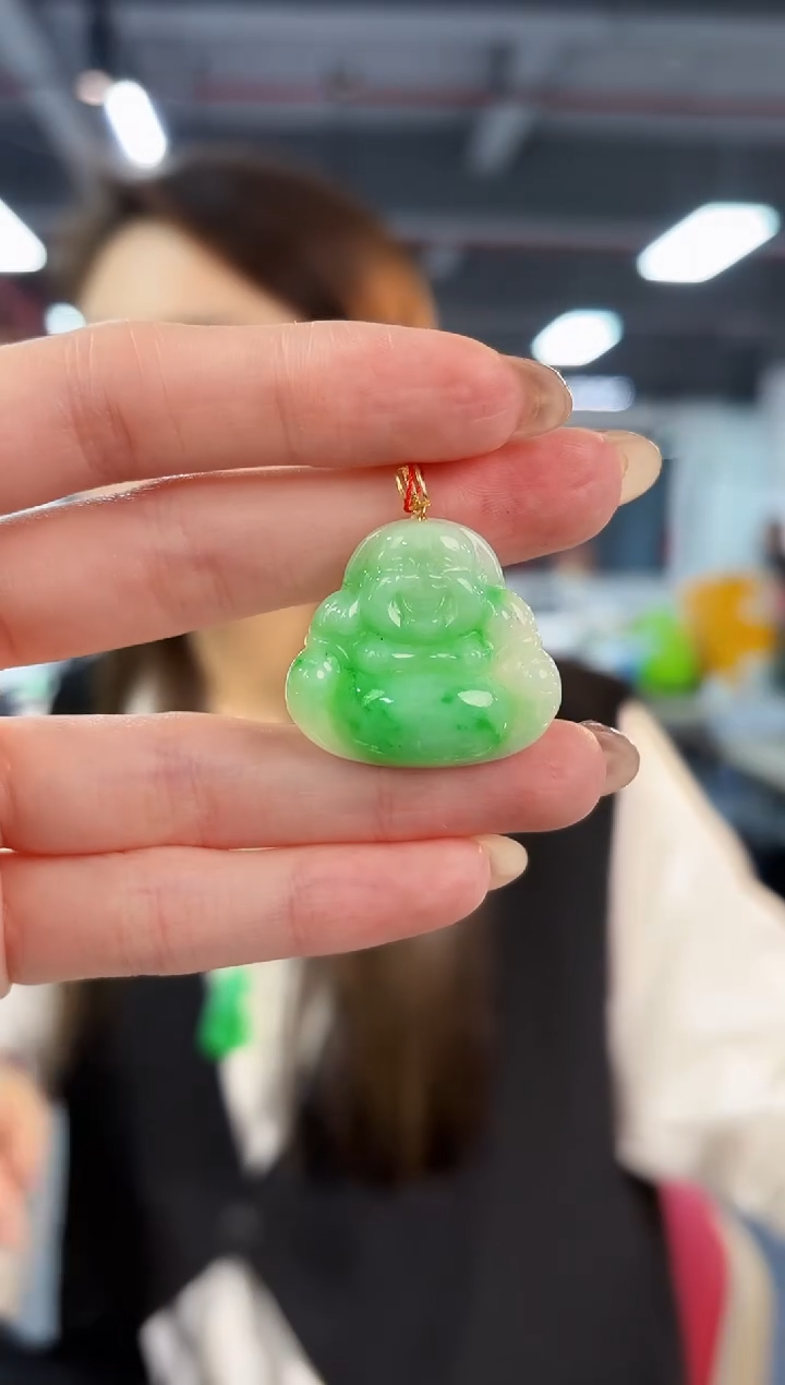 【闪购商品】翡翠颈饰18K金镶嵌缅料A货/支持复检/一件