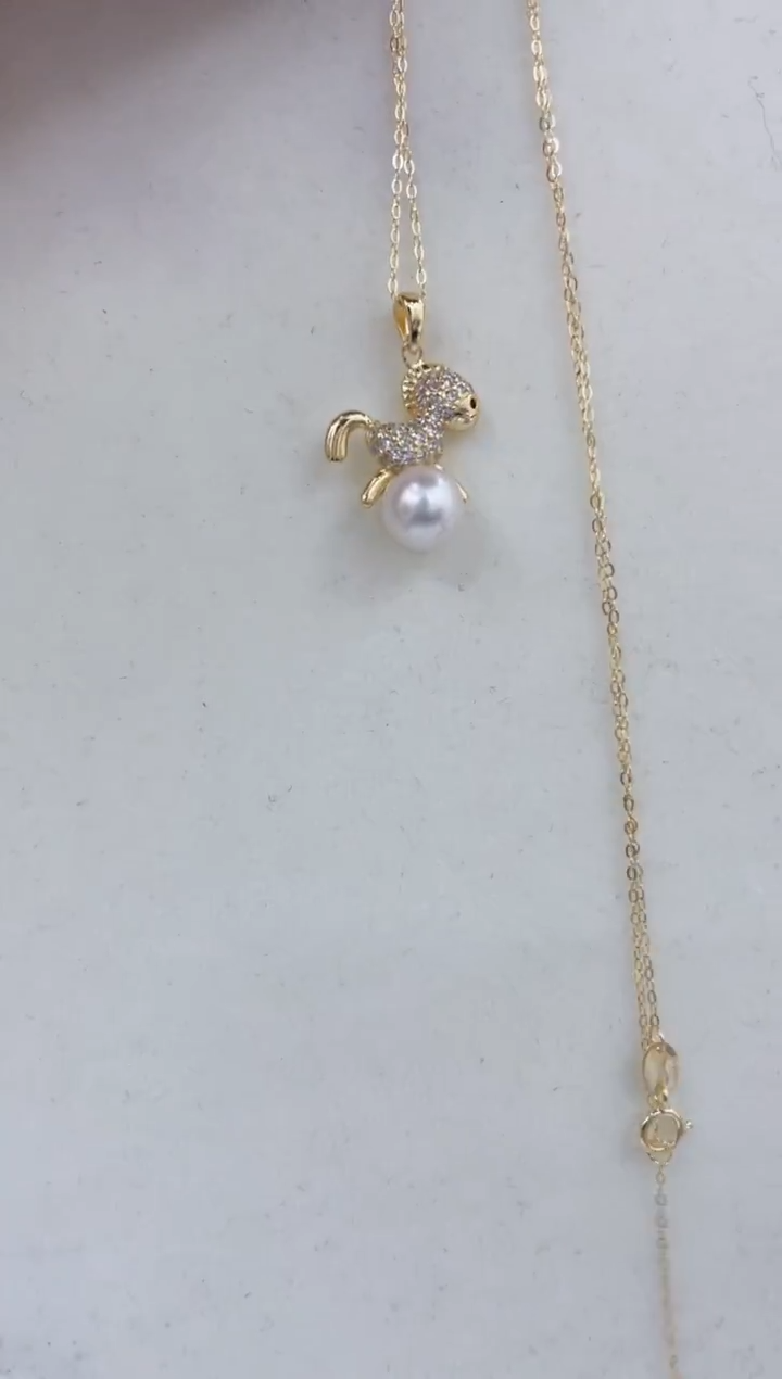 颈饰银S925镶嵌海水珍珠  