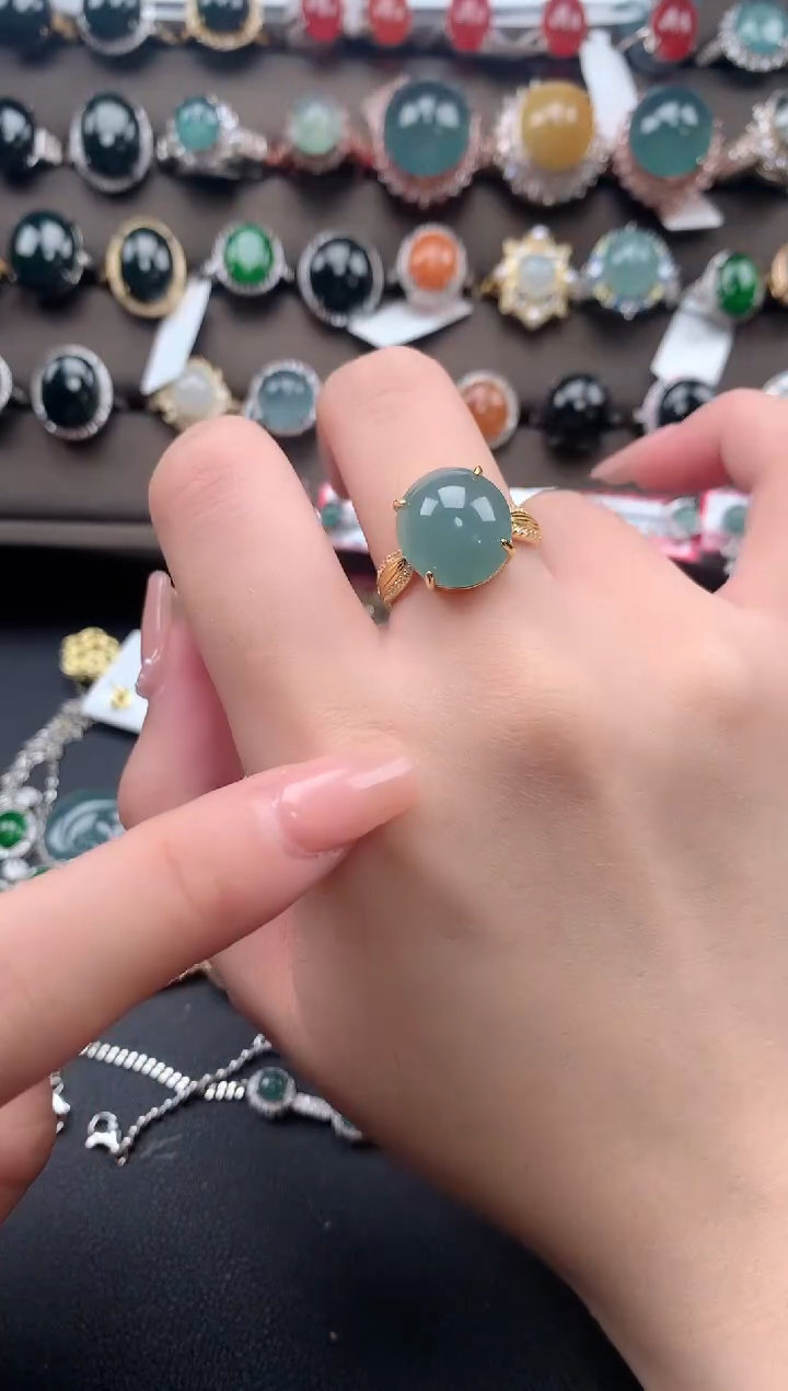 【闪购商品】翡翠戒指银S925镶嵌1214