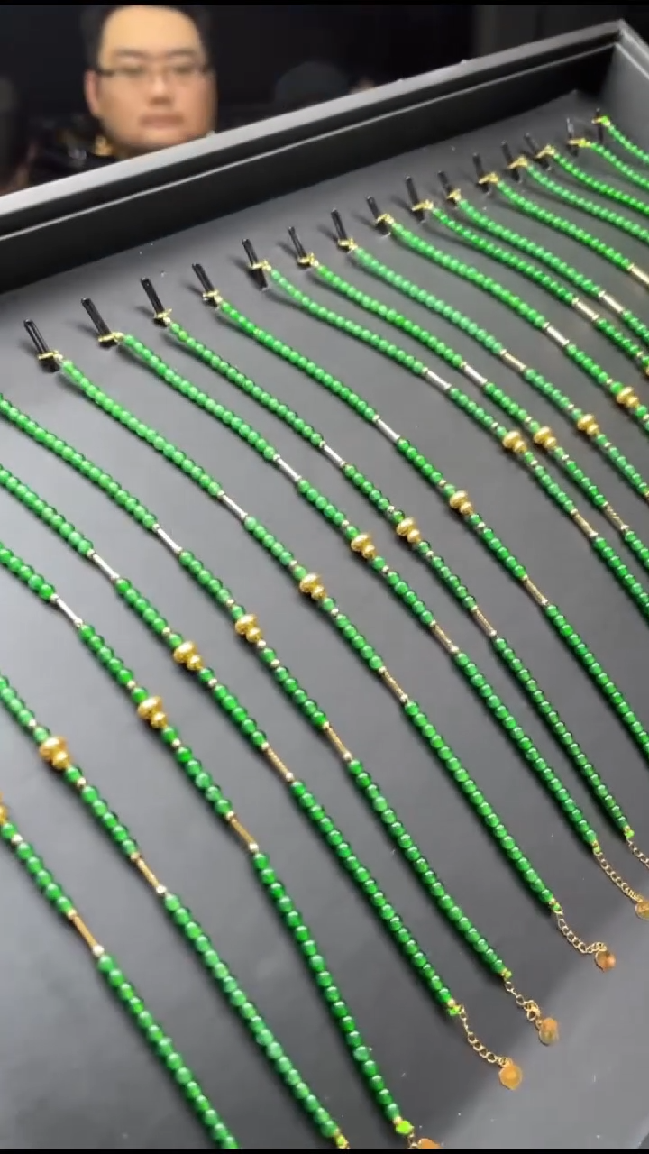 定制翡翠18K金镶嵌38481T14-3N8-多样性/发一件-D