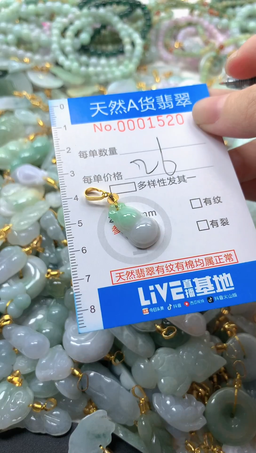 颈饰未镶嵌翡翠净货挂件-1520