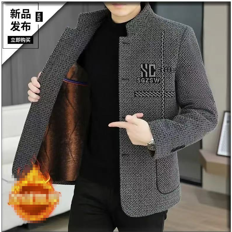 （BB295）2025秋冬季新款中年男士夹克外套休闲上衣爸爸装