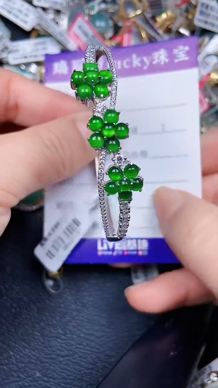 颈饰银S925镶嵌翡翠1763