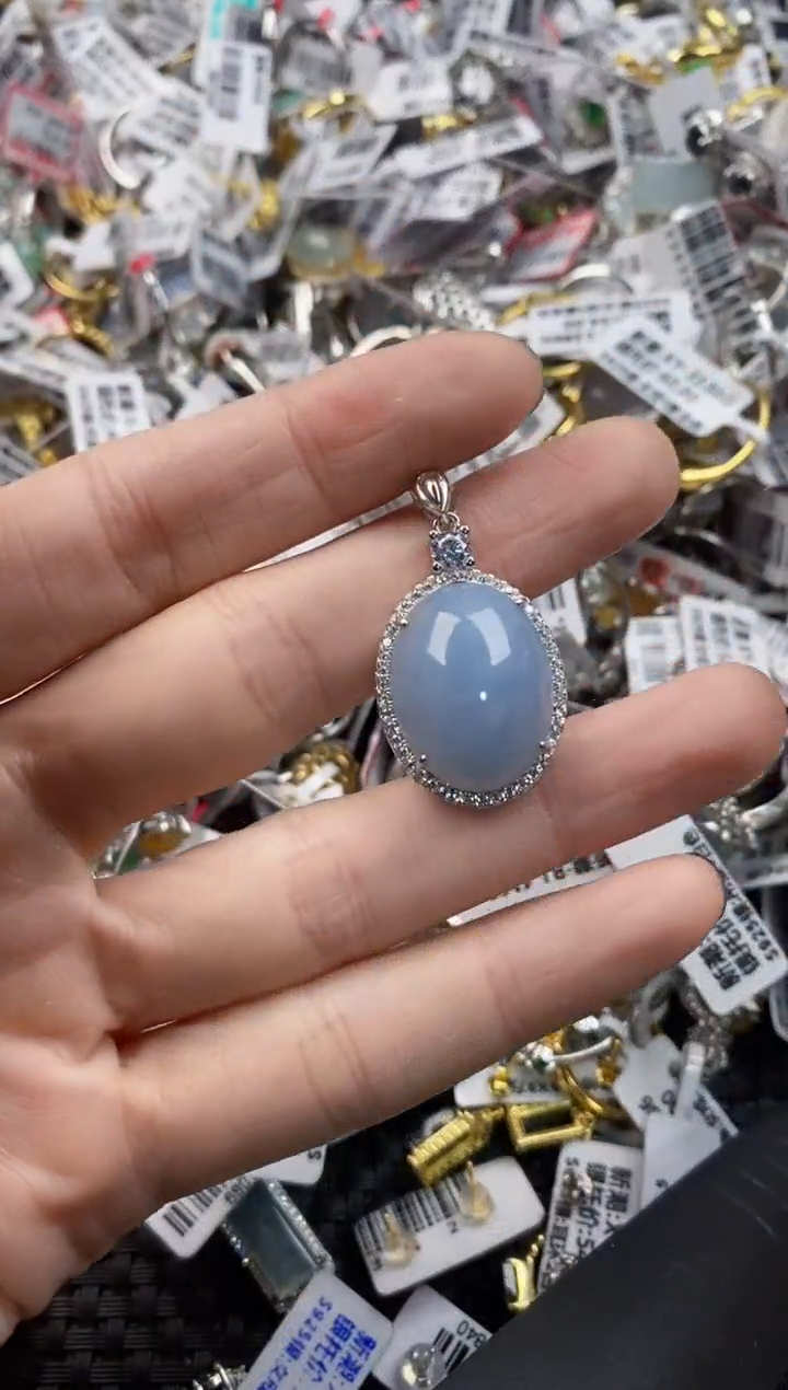 翡翠戒指银S925镶嵌444------9