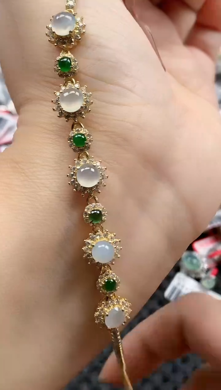 银S925镶嵌戒指翡翠天然A货缅甸翡翠