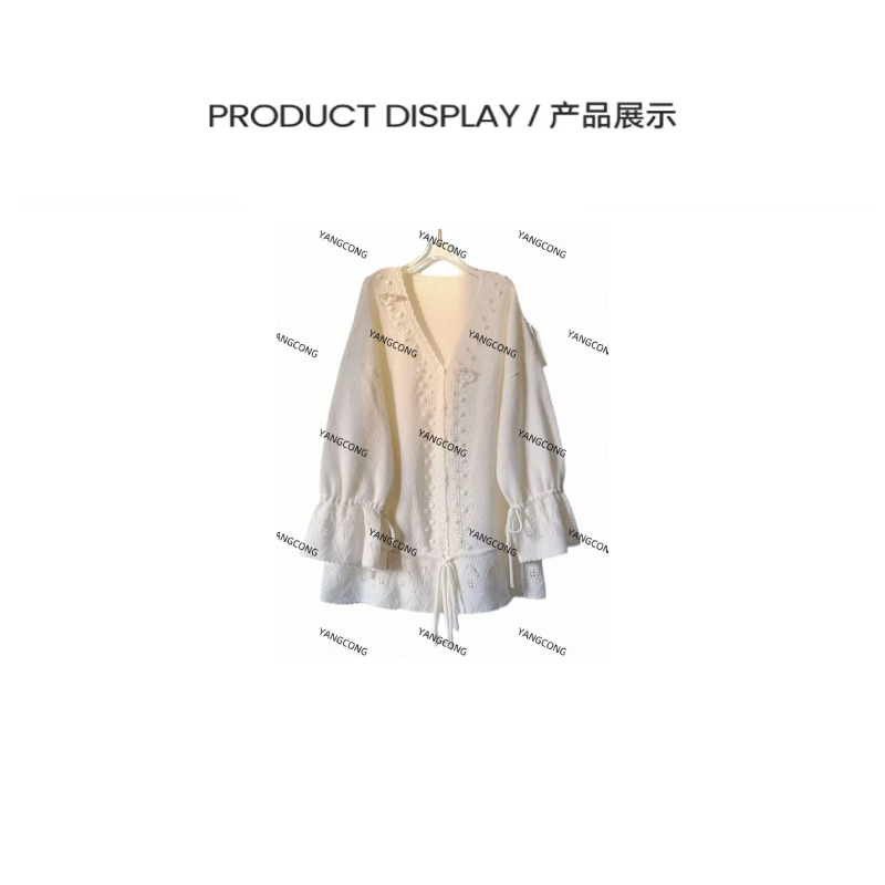 【白雪公主】秋冬新款套头云朵点纱大版型丝羊绒针织衫2591961