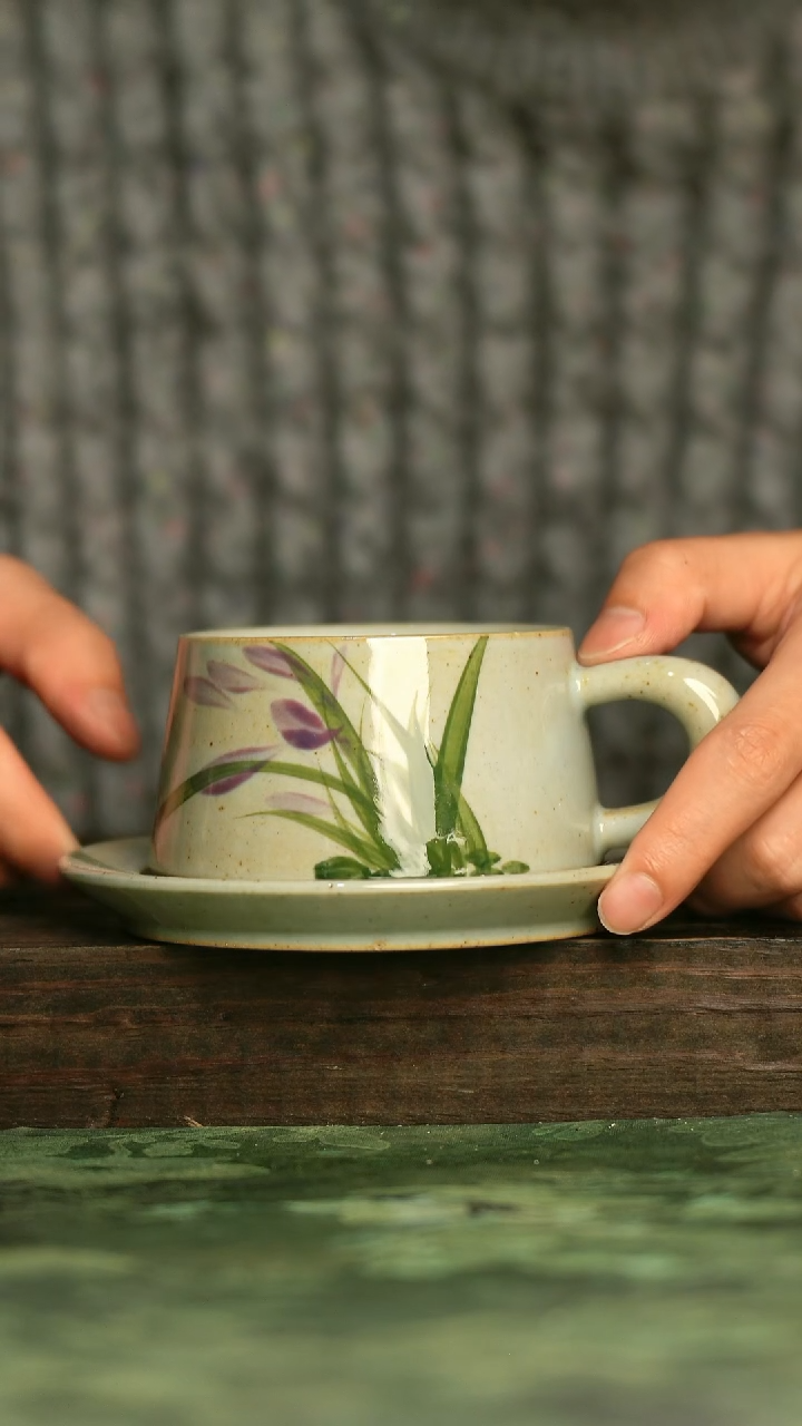 陶瓷青诗集手工手绘瓷器