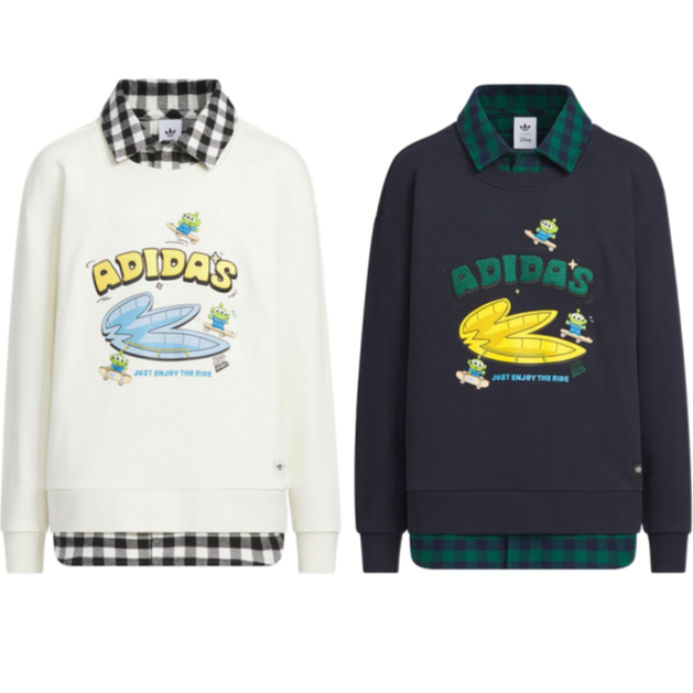 adidas/阿迪达斯25秋冬新款儿童套头运动卫衣假两件JL9197