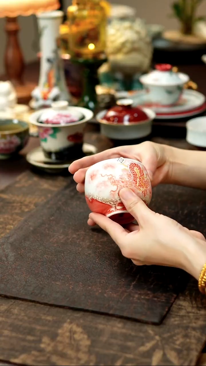 景德镇陶瓷杯碗柴烧多人