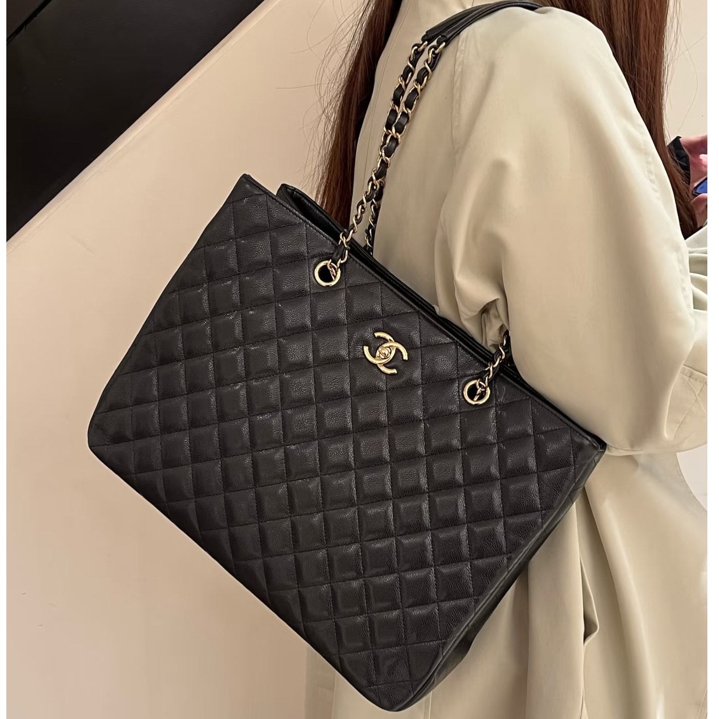 99新 Chanel/香奈儿 gst黑金荔枝纹24年/99新/优选