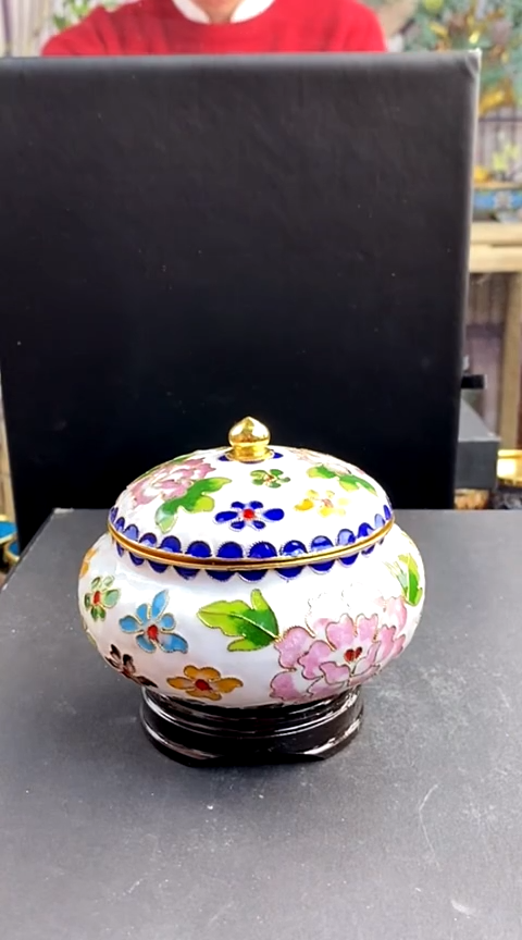 【闪购商品】非遗技艺 景泰蓝花丝罐白色