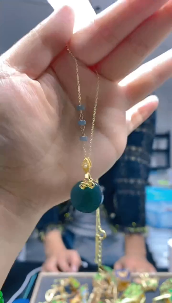【闪购商品】翡翠耳饰合金0366翡翠锁骨链