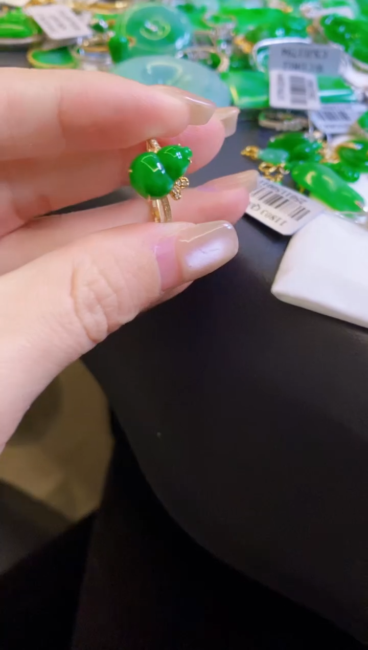 【闪购商品】定制翡翠18K金镶嵌戒指