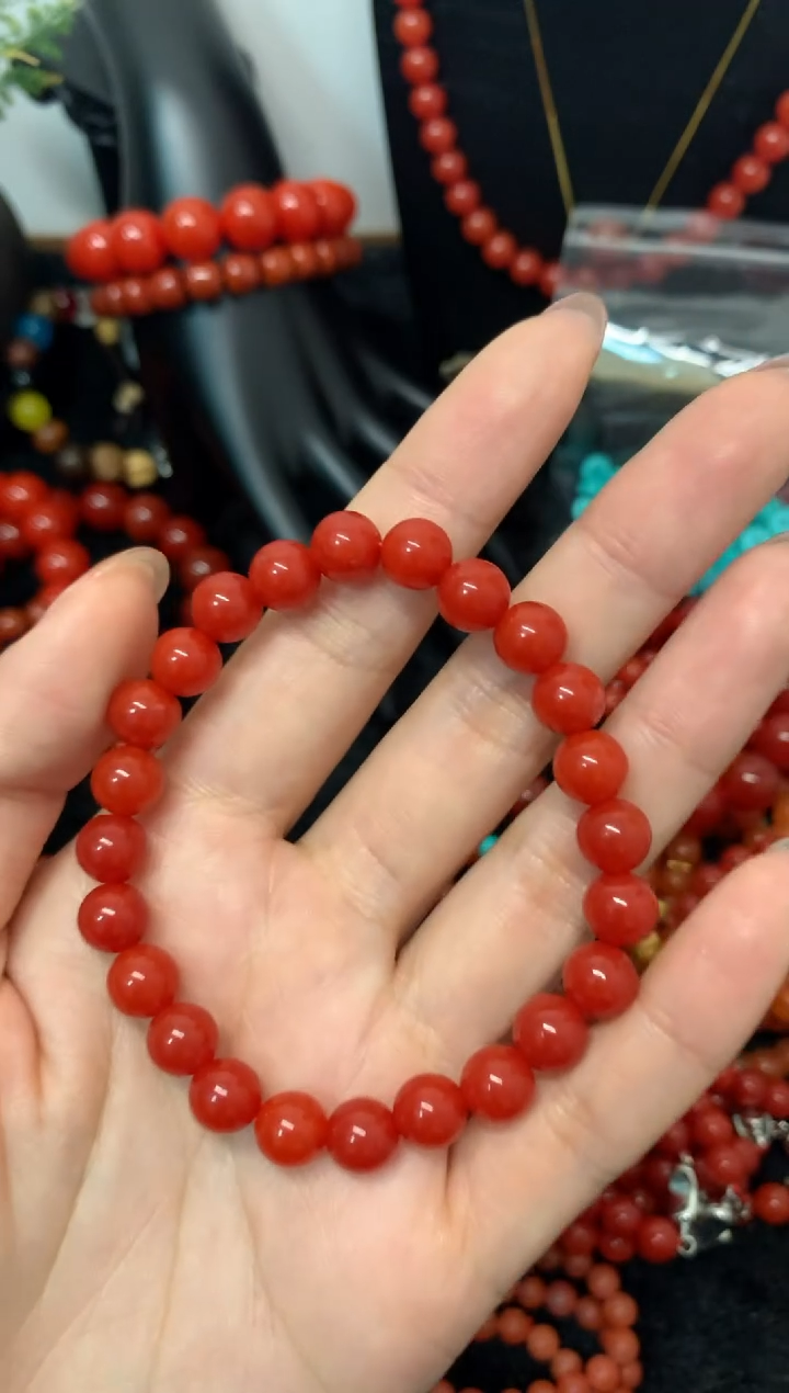 未镶嵌南红玛瑙手链南红手串樱桃红手串圆珠