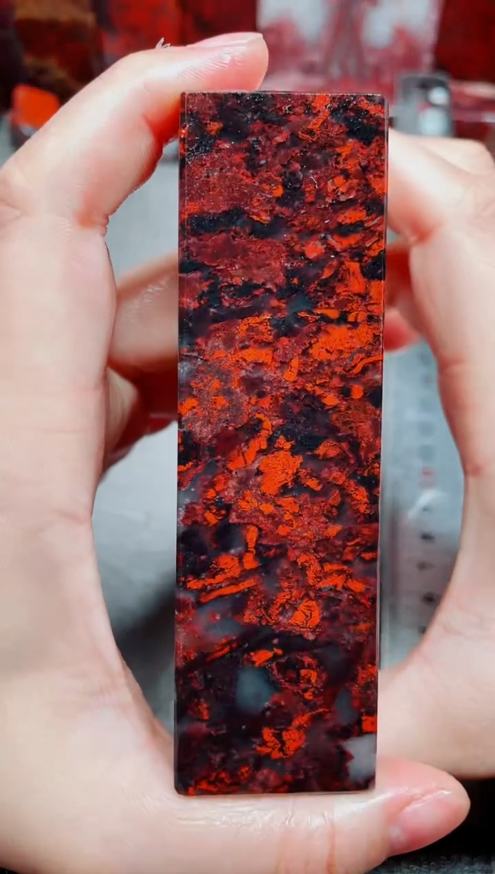 玉桂林鸡血玉素章3.0左右--13