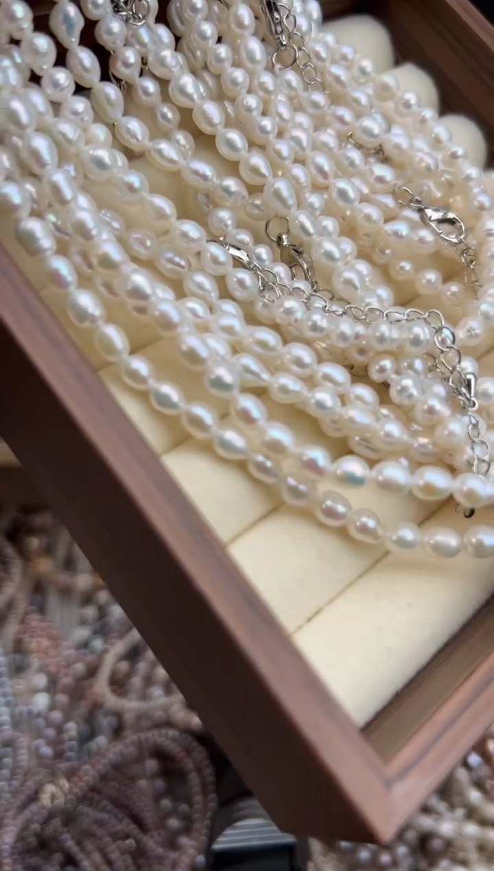 未镶嵌29淡水珍珠巴洛克*强光珍珠项链5mm左右 无核