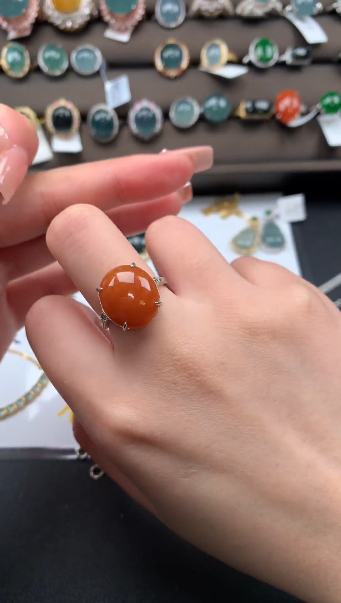 【闪购商品】翡翠戒指银S925镶嵌5124