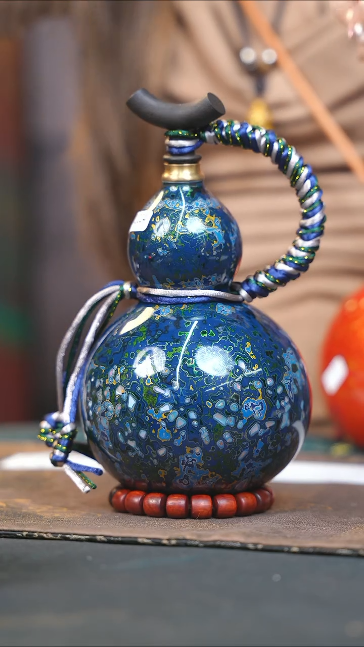 【闪购商品】WQ224漆艺酒葫芦不包手串及旋转底座