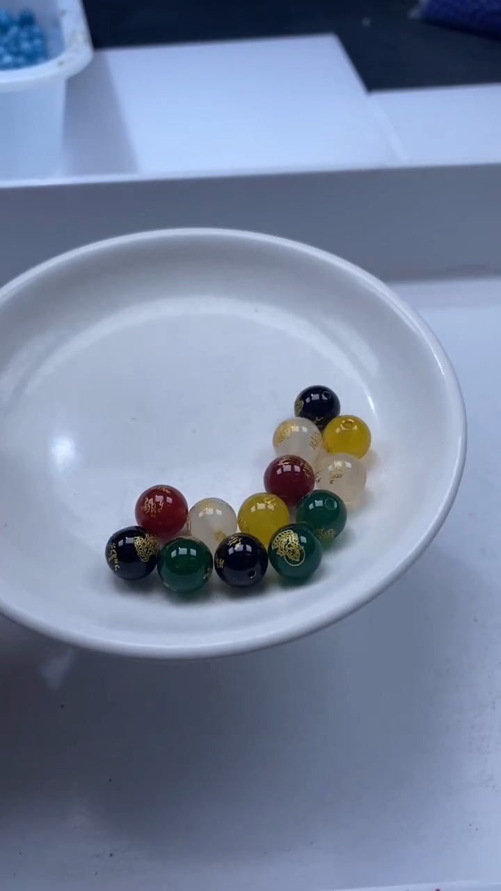 未镶嵌颈饰玛瑙/玉髓W86-五路财神10mm*1组