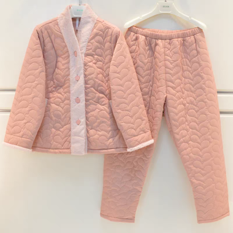 妮可雅彩色品牌睡衣女士秋冬夹棉家居服21366