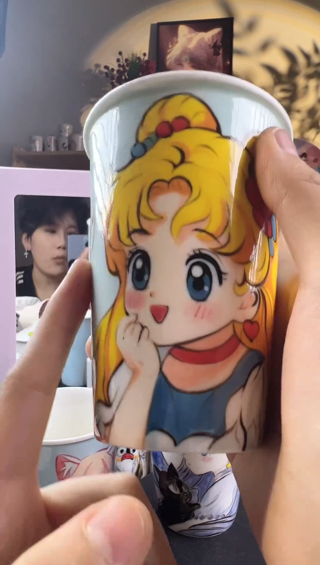 【闪购商品】摆件手工手绘陶瓷小杯杯