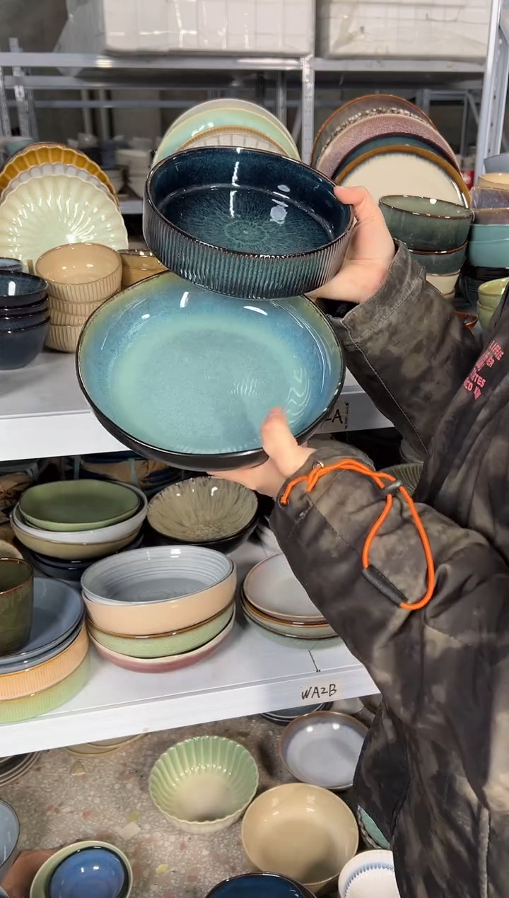 陶瓷外贸尾货瑕疵满20包邮X2深盘组合