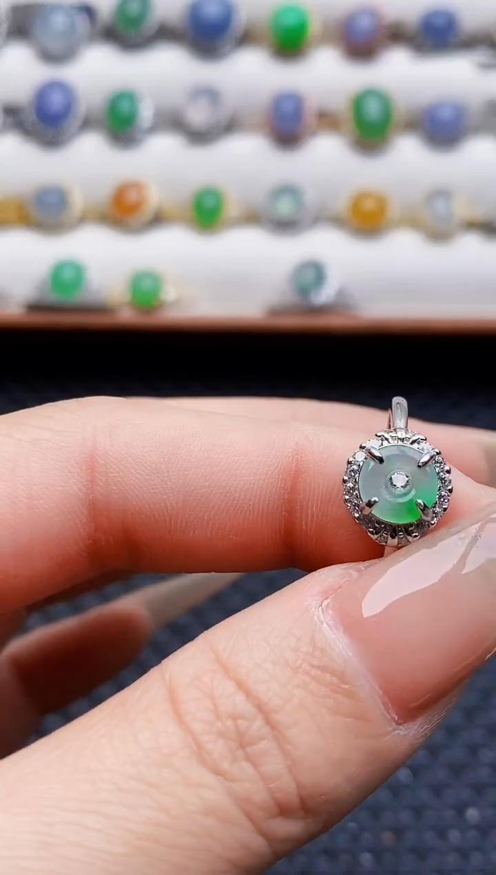 银S925镶嵌戒指翡翠5808