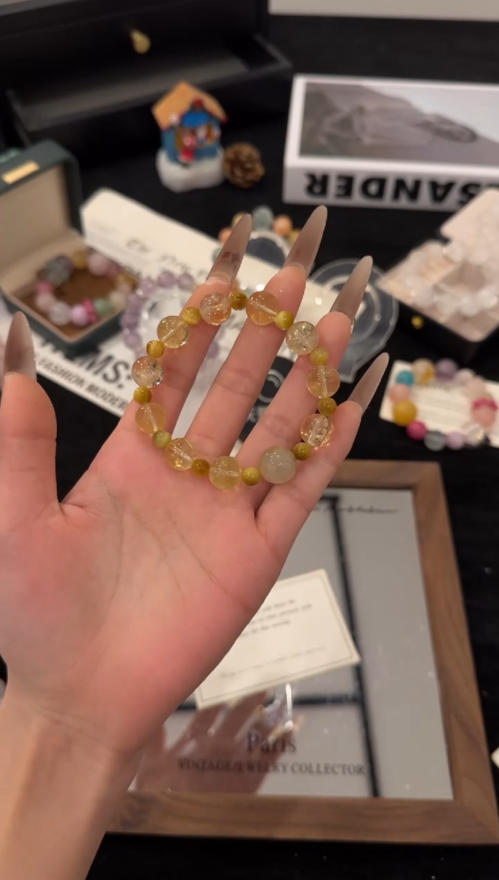 未镶嵌手链水晶黄色系多宝x3531