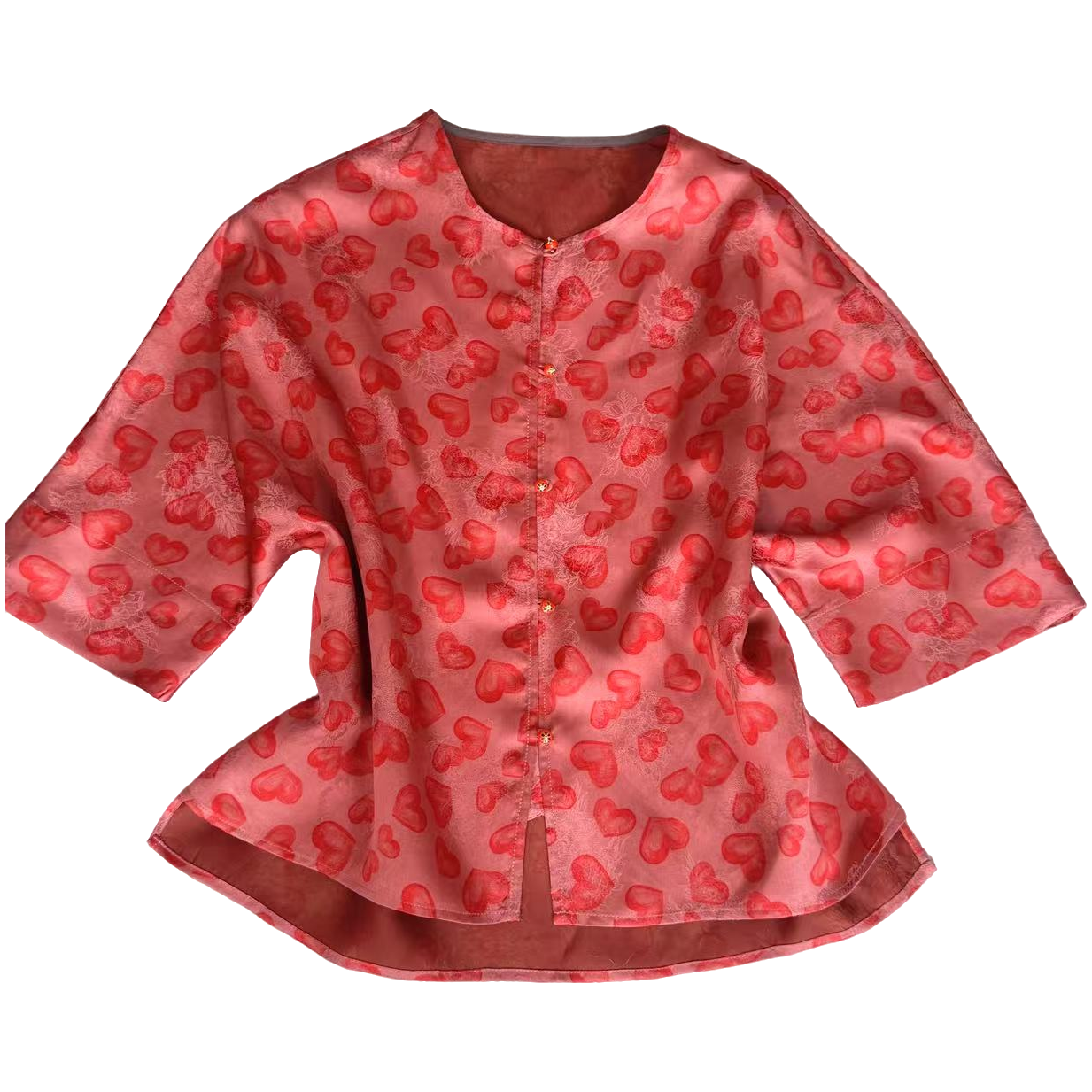 【红心外套】100桑蚕丝 衣长63 胸围120