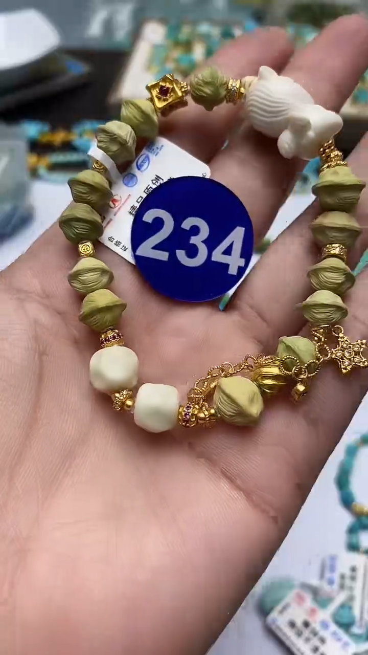 绿松石银S925镶嵌手链234