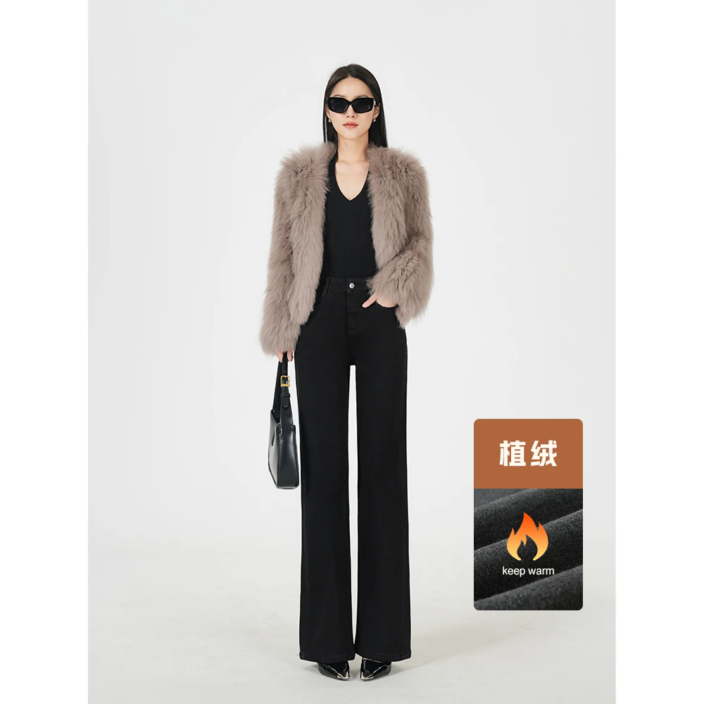 《弹力牛》2025秋冬新款加绒时尚百搭四面弹牛仔裤女89173