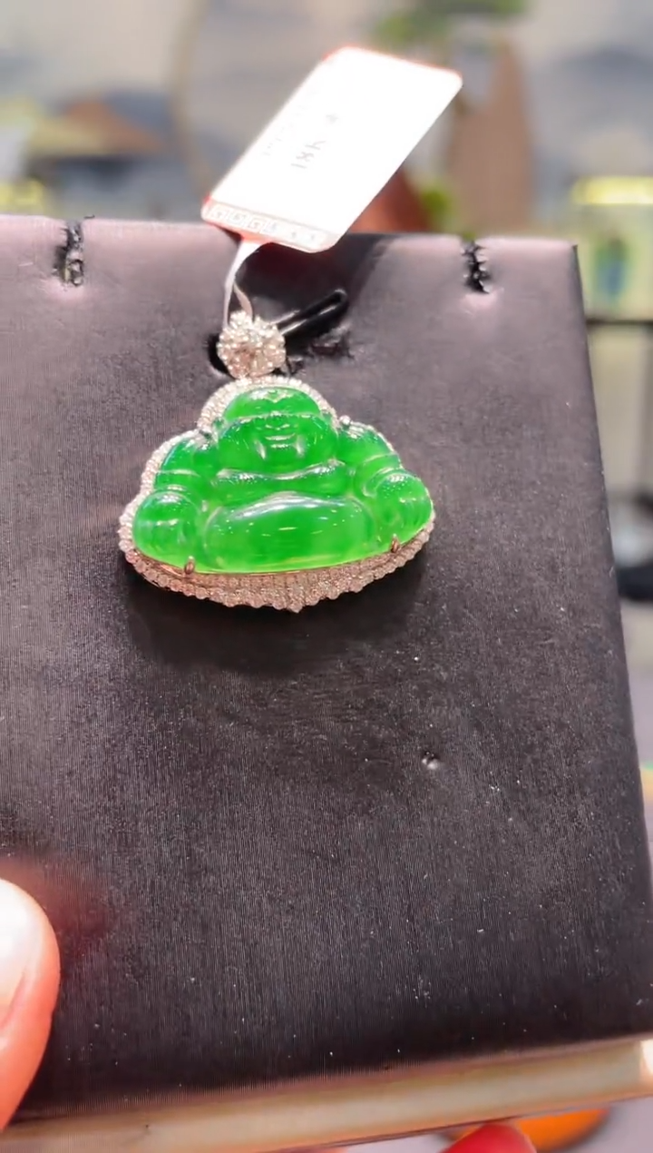 【闪购商品】翡翠颈饰18K金镶嵌天然A货翡翠A26