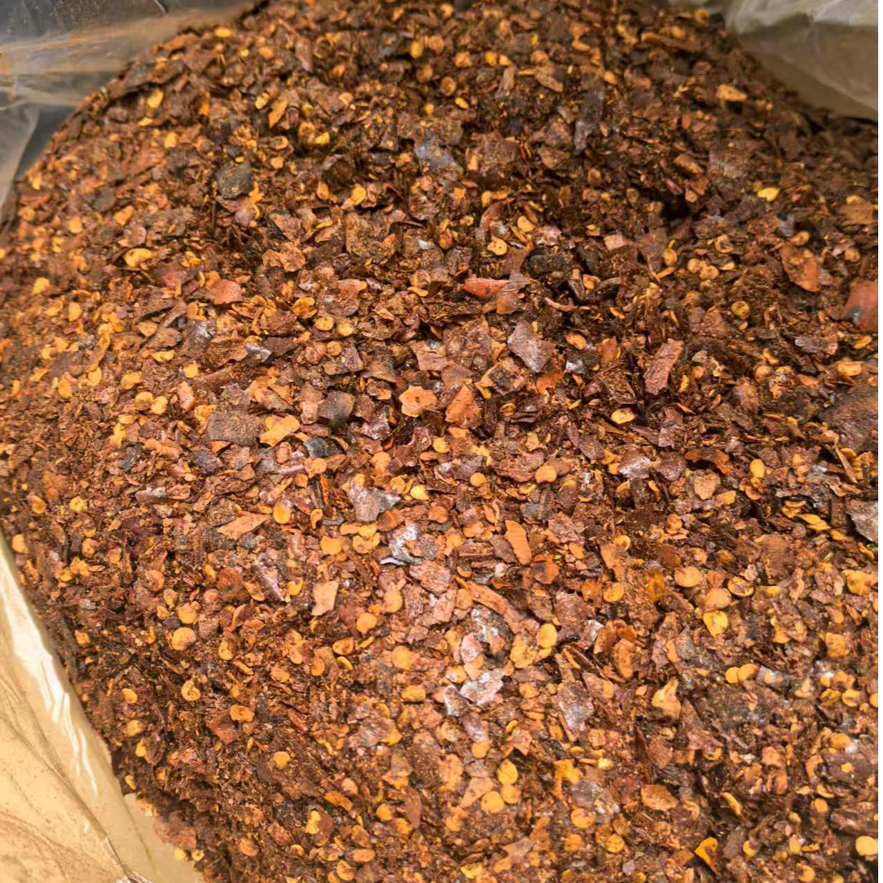 贵州农村柴火糊辣椒手工搓海椒面可作蘸水的辣椒面