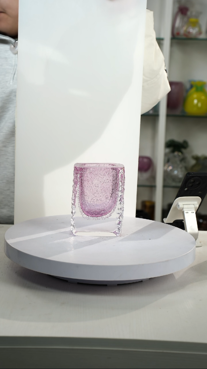 【闪购商品】琉璃【弘扬】高15轻奢琉璃花器正常手工痕迹