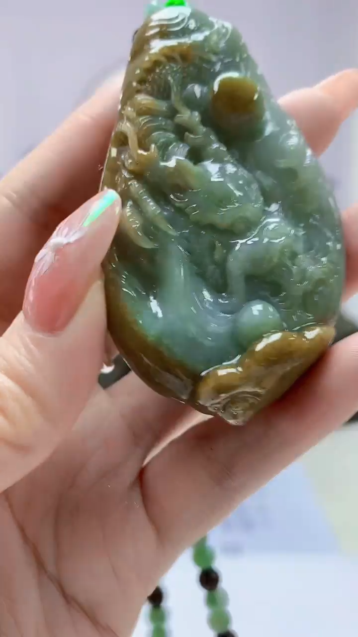 【闪购商品】定制翡翠未镶嵌5152DD-毛货挂件29