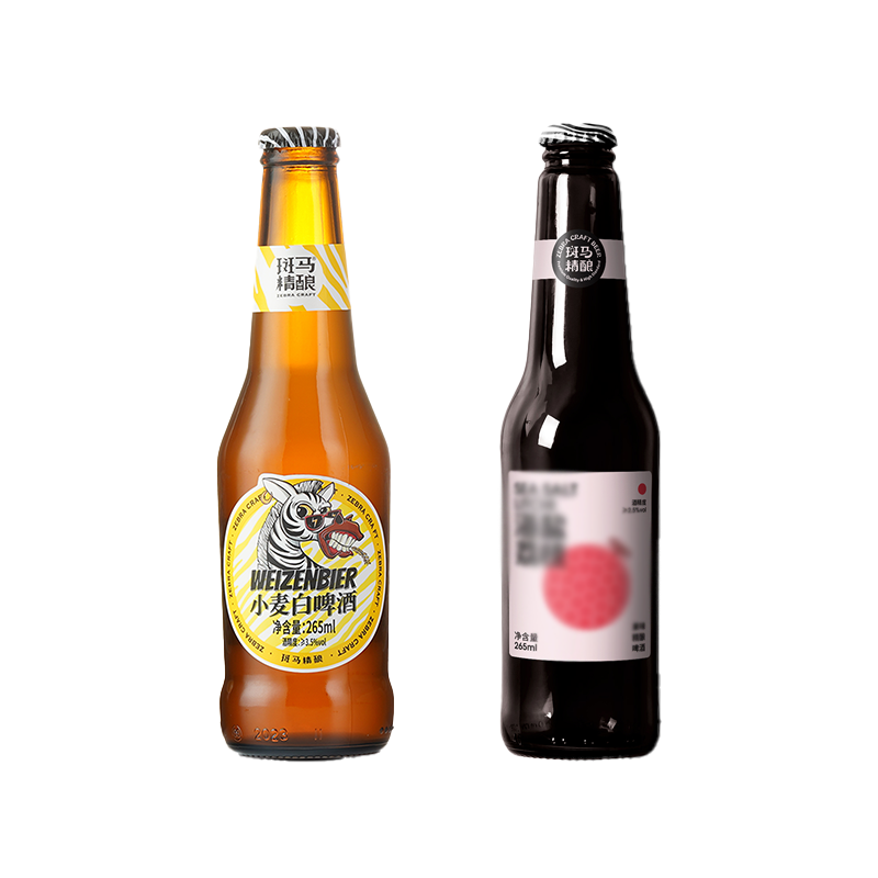 斑马精酿小麦白啤+随机果味啤酒265ml*2瓶装果味精酿啤酒高颜值