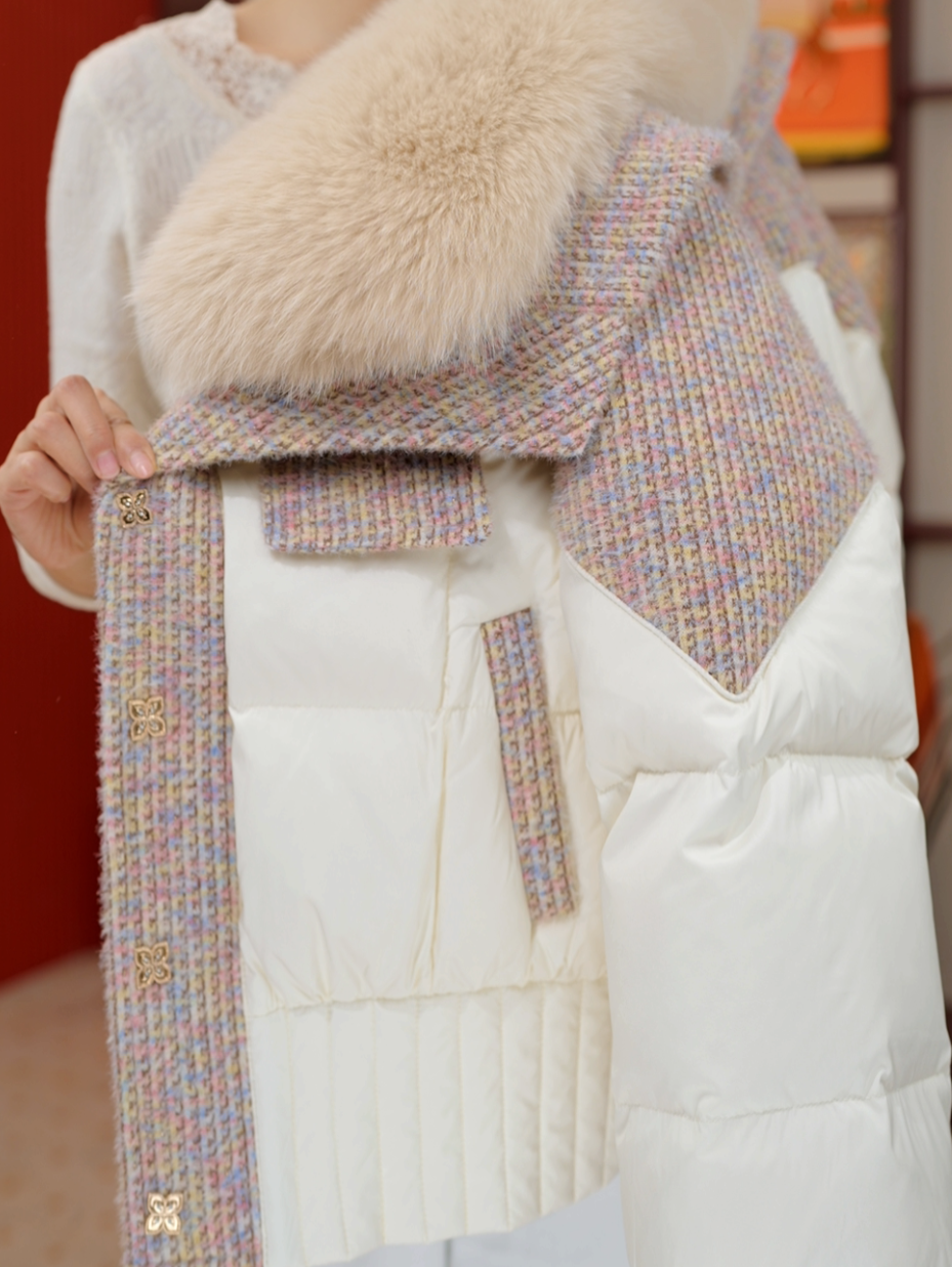 【叁】可拆卸洋气时尚百搭拼接保暖纯色冬季保暖大毛领